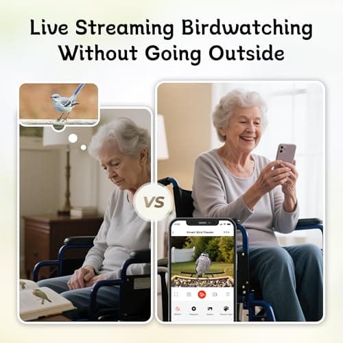 TT Nature Bird Feeder with Camera, Upgraded 1.5L Smart Birdhouse Al Identify for 10000 Plus Species, Auto Capture & Real-time Notifications, Ideal Gift for Bird Lovers (Iron Roof)