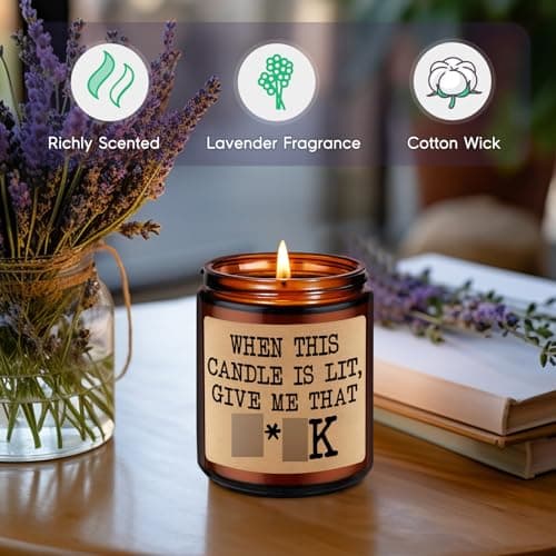 GSPY Scented Candle - Cute Gifts for Boyfriend - Bachelorette Gifts for Bride - Funny Christmas, Anniversary, Birthday, 5 Senses Presents for Him, Boyfriend, Husband, Men, Fiance, Couples, Women, Her
