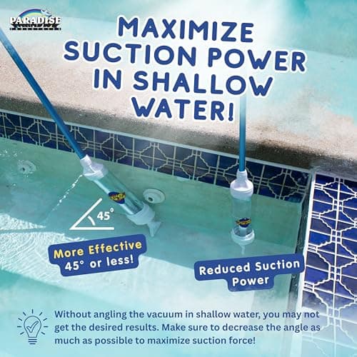 Rola-Chem 6250 Paradise Power Spa Vacuum – Manual Spa Vac for Hot Tub, Pool Stairs & Spas – Cordless Hot Tub Vacuum Cleaner with Telescopic Handle – Powered by Physics