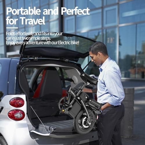 Folding Electric Bike for Adults, Peak 750W Motor,23MPH Max Speed Foldable Electric Bicycles,14" Ebike, 48V12AH Battery 35 Miles PAS Range Mini E Bikes for Adults and Teens