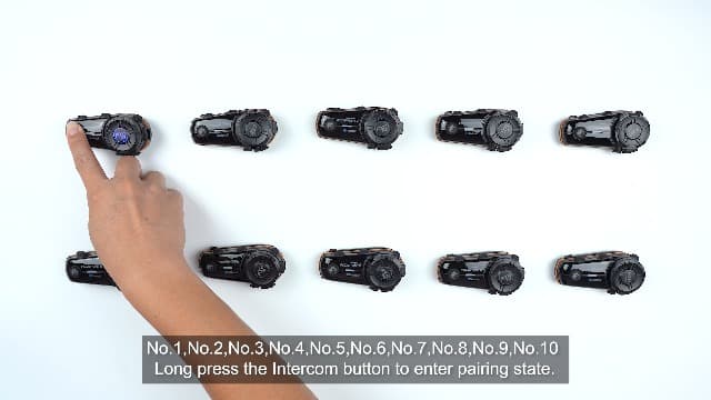 Fodsports FX8 PRO Motorcycle Bluetooth Intercom, 10-Rider Group Helmet Communication System, Music Sharing, Universal Wireless Interphone（APP/Waterproof/Stereo Music/GPS/2 Mics） (Double Pack)
