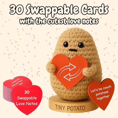 Gift for Husband or Boyfriend - Cute Potato Crochet with 30 Romantic Signs for Him | I Love You Gift Idea for Couples Anniversary, Engagement | Birthday Gift for Men from Wife or Girlfriend