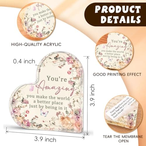 Uplifting Motivational Gift for Womens Inspirational Desk Decor Birthday Easter Mother's Day Proud of You Gifts for Women Encouragement You Are Amazing Gifts for Women B0FR8QV18Z