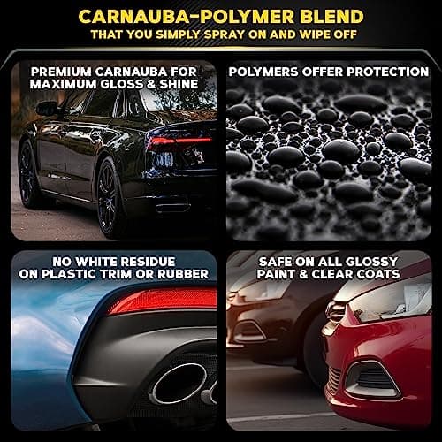 Meguiar's G7716 Gold Class Carnauba Quik Wax, Special Blend for Richness and Shine, Clear Coat Safe Meguiar's Quik Wax, Spray That Leaves Lasting Results Without Residue, 16 Oz