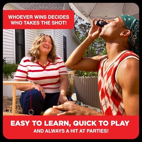 Buzzed 4-Way Hook & Ring by Relatable – Bachelor Party Drinking Game, Outdoor Party Activity for Adults, Summer Fun for Backyard, Tailgates & Group Hangouts, Includes Hook Unit, Pawns & Cup