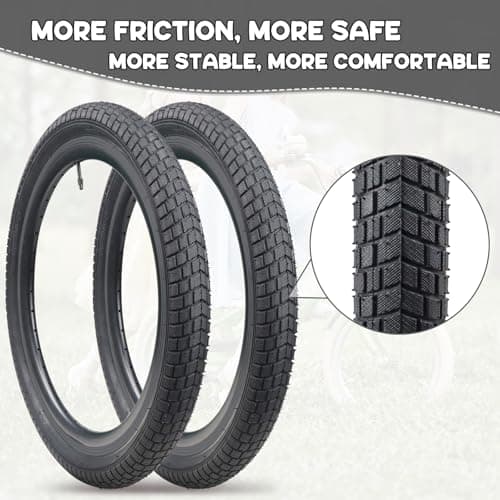 12/16/20x2.125 Bike Tires 1/2 Pack 12/16/20 Inch Kids Folding Replacement Tire/Tube Suitable for Tires 12/20x2.1 12/16/20x2. 125 12/20x2.25, Multiple Colors