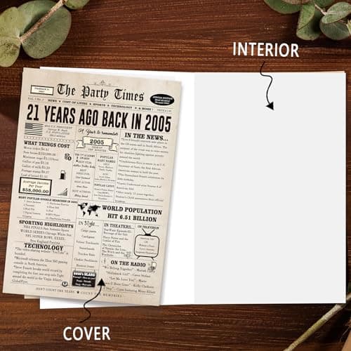 Retro 21 Year Old Gifts Idea for Son Daughter Boys Girls Women Men,Big 10.6 x 7.9 Inch,Thick Card Stock with Premium Envelope Ziwenhu Funny 21st Birthday Card Gift Decorations for Her Him B0CL9MKFV1