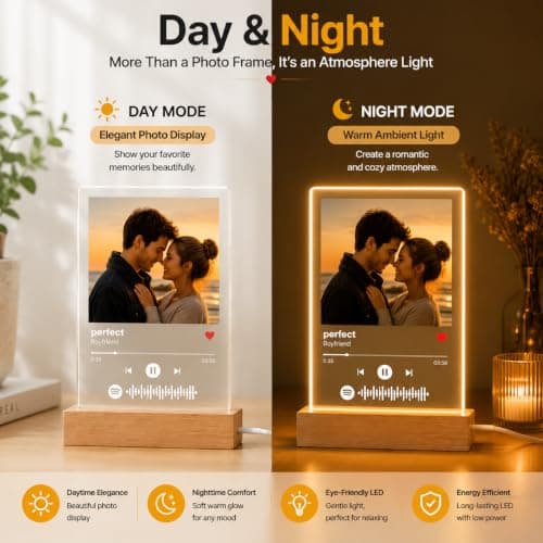 Personalized Gifts for Women Men - Acrylic Spotify Song Plaque - Spotify Plaque Custom Photo Gifts for Boyfriend Girlfriend - Customized Gifts for Him Her B09CG5CWG5