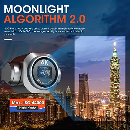 Autel Robotics EVO 2 Pro V3: Son-y 1" CMOS Sensor & 6K HDR Video, Moonlight Algorithm 2.0, Max ISO 44000,12-Bit DNG, 6.4" Smart Controller SE,15KM Transmission, 360° Obstacle Avoidance, 40 Minutes