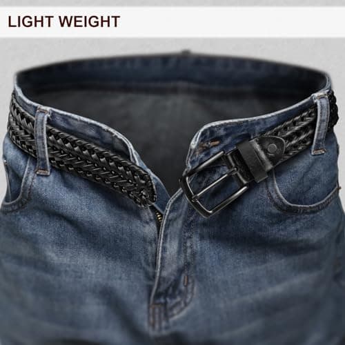 KEMISANT Men Belt, Braided Belt Comfortable For Men Casual Jean Golf 1 3/8"