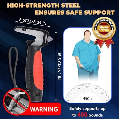 4 in 1 Car Handle Assist for Elderly Car Door Handle - Multifunction Car Transfer Aid - Help Elderly Get Out of Car, Auto Cane Portable Vehicle Support Handle for Seniors, Handicapped, Max 450 Pounds B0D6YV73LJ