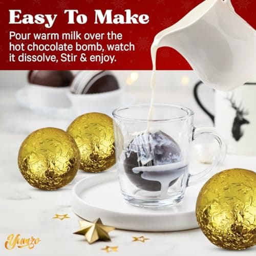 Chocolate Bombs Gift Set - 6 Pack - Cocoa Bombs Premium Hot Chocolate Bomb Filled with Marshmallows and Cocoa Mix - Makes 6 Large Servings - Gift Box.