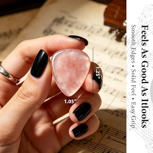 Natural Crystal Guitar Pick Gift for Guitar Players, Handmade Gemstone Plectrum for Acoustic Guitar, Inspirational Music Gift for Practice, Performance, Graduation, New Beginnings (Green Aventurine) B0GWLBSZFJ