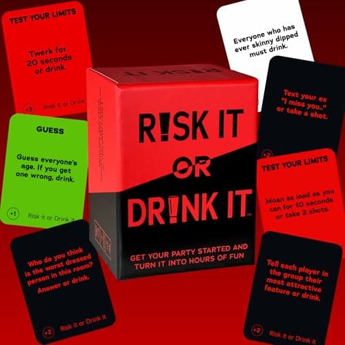 | Fun Drinking Game for Adults: 150 Hilarious Dares & Risky Questions | Adult Party Games for Block Party, Pregame, College, Girls Night, Bachelorette