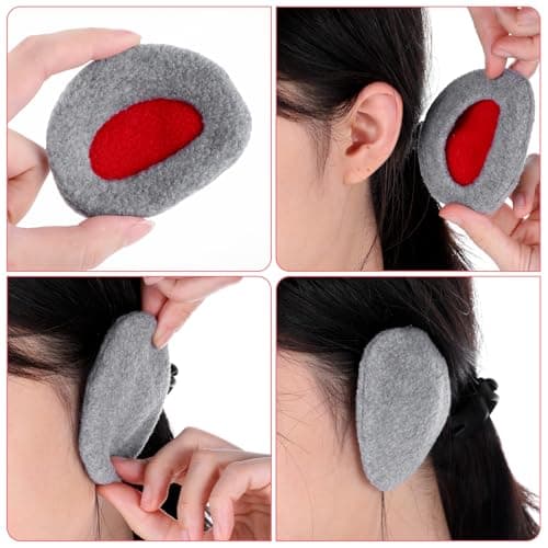PEOVLVN 2 Pairs Bandless Ear Muffs Winter Earmuffs Windproof Ear Warmers Fleece Ear Covers for Men Women Outdoor Activities