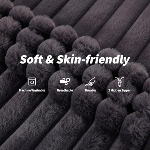 Hobestluk 3 in 1 Bean Bag Chair Giant Bean Bag Chairs Convertible Bean Bag Floor Cushion with Machine Washable Cover, Beanbag Chairs for Adult (Dark Grey)