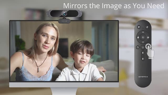 DEPSTECH 4K Webcam, Ultra HD 1/2.55'' Sony Sensor, 3X Digital Zoom, Dual Noise-Canceling Microphones, Remote Control, Auto Focus, Streaming Webcam for PC, Mac, Laptop, Video Call, Zoom, Skype, Teams