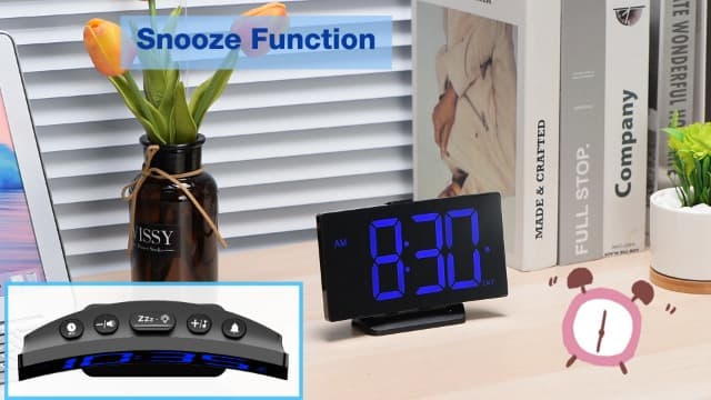 GOLOZA Upgraded Digital Alarm Clock for Bedrooms, Digital Clock with Customizable Night Mode, 5 Levels Brightness+Off, 2 Volume, 3 Alarm Tones, Snooze, USB Charging Port, Power-Off Memory, 12/24H/DST