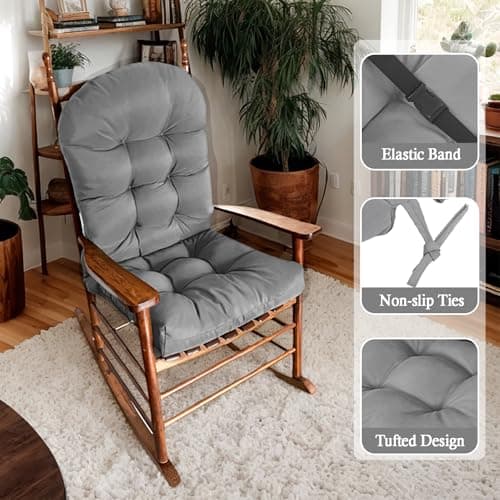 Adirondack Chair Cushion, Thick Indoor/Outdoor Rocking Chair Cushion with High Elasticity PP Cotton Water-Resistant Patio Furniture Cushions High Back Seat Pads for Porch Yard Lawn Chairs 44x19x4