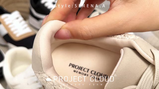 Project Cloud Womens Sneakers - Memory Foam Insole and Lightweight Spring Shoes - Non-Slip Lace Up Trendy Shoes - Fashion Sneakers for Women