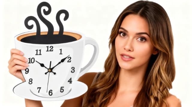 Fomaris Kitchen Clock Coffee Cup Wall Decor, Cafe Decorative Kitchen Wall Clocks Battery Operated for Home Office