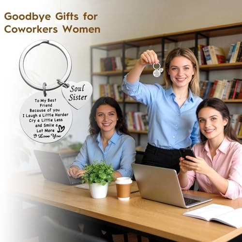iJuqi Soul Sister Keychain Gift for Best Friends - Birthday and Christmas Gifts for Women