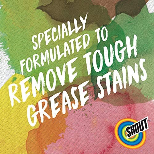 Shout Advanced Grease Busting Foam, Laundry Stain Remover, Oil and Grease Stain Remover for Clothes Laundry; Works on motor oil, bike grease, cooking oil, and more! 18oz Can