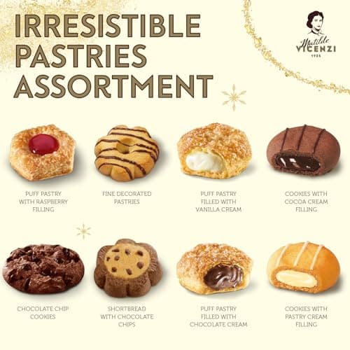 Matilde Vicenzi Roma Cookie Gift Tin - Italian Pastries & Cookies in Individually Wrapped Trays - Bakery Dessert Gifts For Birthdays, Thank You, Get Well and Every Special Occassion - Puff Pastry, Assorted Cookies in Italian Design Gift Tin 32.5oz (920g)