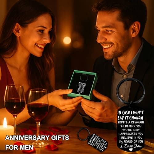 Gifts for husband Boyfriend I Love You Gifts for Him Her Wife Girlfriend Mens Stocking Stuffers, Gift Box, Engraved Keyring Boyfriend Keychain Husband Anniversary Christmas Valentines Birthday Gifts B0DSS766P4