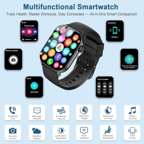 Smart Watch for Men Women(Answer/Make Calls), 1.95"HD 2025 New Smartwatches with Heart Rate/Sleep Monitor/Pedometer, Fitness Tracker 113+ Sport Mode IP68 Waterproof Running Watch for Android iOS
