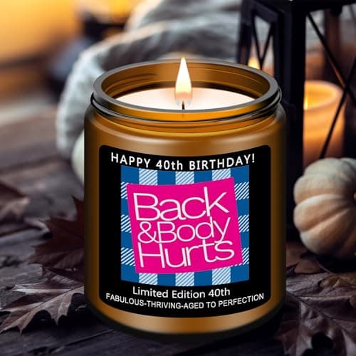 Homsolver 40th Birthday Gifts Women Men, Happy 40th Birthday Decorations Candles Gift for Her Him, Funny 40 Years Old Ideas -Lavender Scented Candle B0DJ94Q7B3