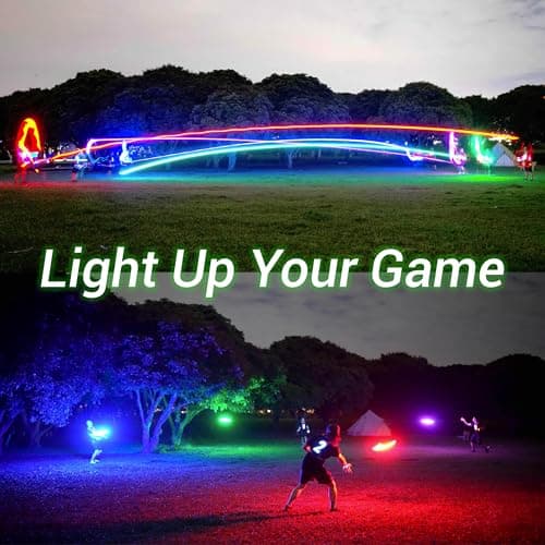 TOSY Flying Disc - 108 RGB Multicolor or 36 Monocolor LEDs, Super Bright, Smart Modes, Christmas Stocking Stuffers Gift, Camping Toy for Kid/Teen/Adult, Auto Light Up, Rechargeable, Waterproof, 175g