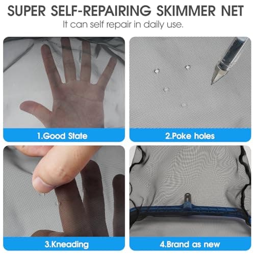 Pool Skimmer Net with Self-Repair Fine Nylon Mesh Bag, Pool Leaf Rake for Above Ground Pools & In-ground Pools, Pool Nets for Cleaning - Original Series(No Pole)