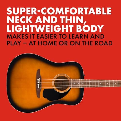 Fender California Debut Redondo Series Acoustic Guitar, Beginner Guitar, 2-Year Warranty, 2-Tone Sunburst