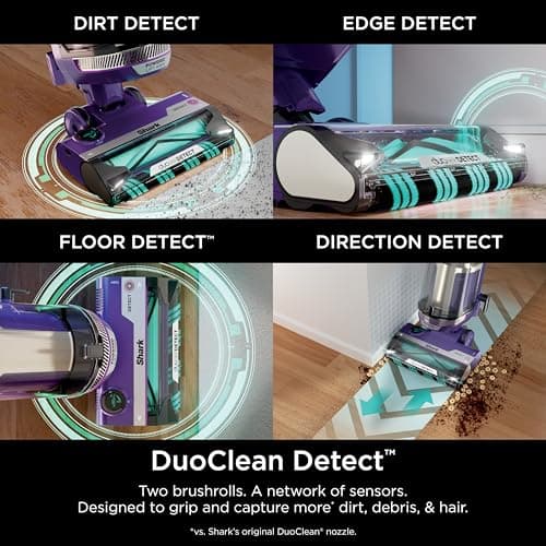 Shark POWERDETECT Upright Vacuum Cleaner with HEPA Filter, Heavy Duty Vacuum with Powerful Suction for Pet Hair Pickup, DuoClean Technology, Powered Lift-Away, Ideal for Carpets & Hardfloors, AZ4002