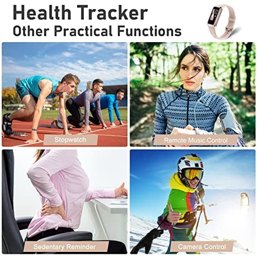 Fitness Tracker with Step Counter/Calories/Stopwatch, Activity Tracker, Health Tracker with Heart Rate Monitor, Sleep Tracker,1.10''AMOLED Touch Color Screen, Pedometer Watch for Women Men