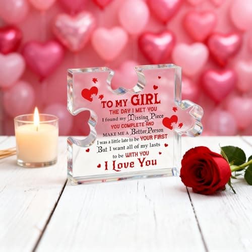 I Love My Gf, I Love My Girlfriend, Gf Gifts, Miss You, Gift for Gf, Valentines Day Gifts for Gf, Girlfriend Birthday Gift Ideas, Soulmate Gifts for Her, To My Girl Acrylic Block