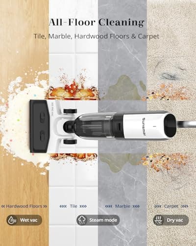 4-in-1 Steam Vacuum Mop Self-Cleaning Wet Dry Vacuum for Hardwood Floors Carpets 212°F High-Temperature Steam with LED Display