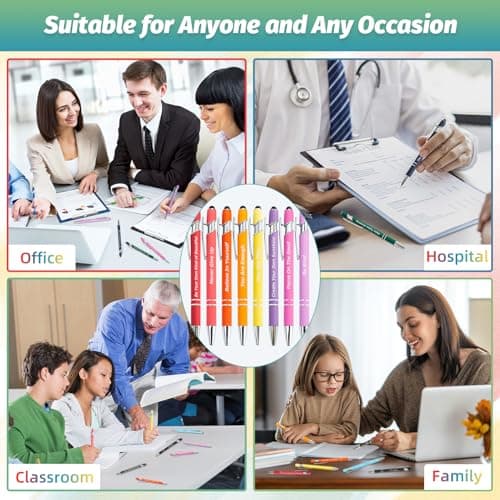 LUAVIARU 40 Piece Inspirational Pens Kit with Stylus Tip & Sayings – 20 Motivational Pen + 20 Individual Bags – Uplifting Quote & Positive Ideas – For Teachers, Office, School, Meetings, Team Events B0D66JJWSX