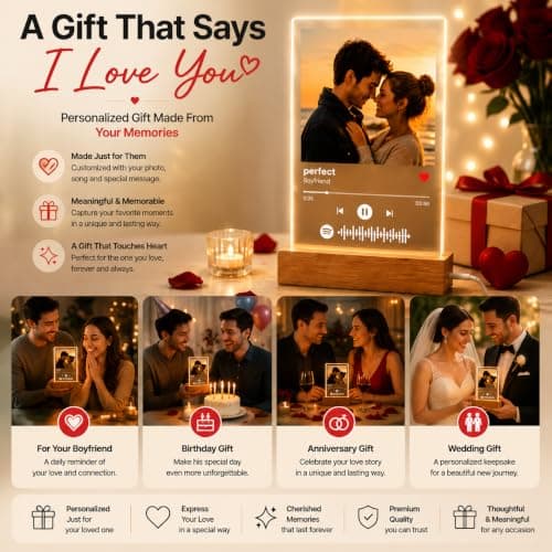 Personalized Gifts for Women Men - Acrylic Spotify Song Plaque - Spotify Plaque Custom Photo Gifts for Boyfriend Girlfriend - Customized Gifts for Him Her B09CG5CWG5