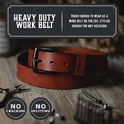 Main Street Forge All American Leather Belt | Made in USA | Men's Heavy Duty Work Belt | EDC Belt