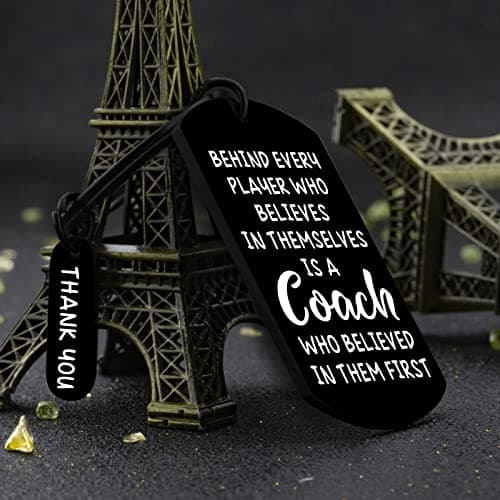 Coach Appreciation Gift Thank You Keychain Gift for Hockey Baseball Soccer Football Volleyball Team Fitness Instructor