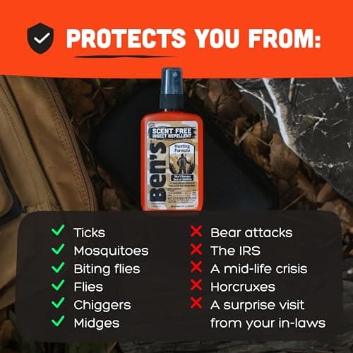 Ben's Hunting Formula - Tick & Mosquito Repellent for Up to 12 Hours of Protection - 20% Picaridin Bug Spray with Pump Spray - Sweat-Resistant - 3.4 oz (3 Pack)