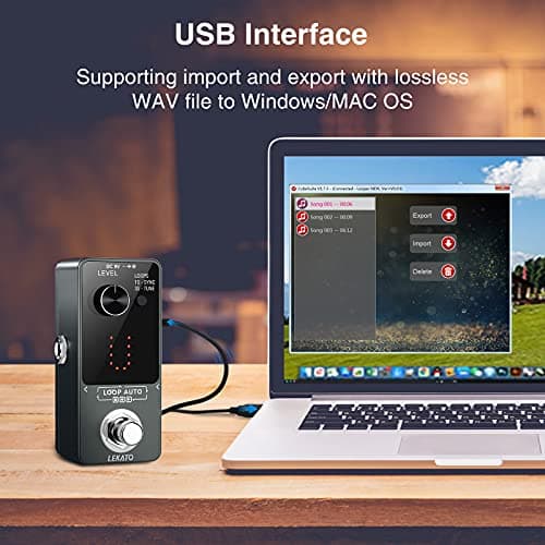 LEKATO Looper Pedal,Guitar Looper Pedal with 9V 0.6A Looper Pedal Power Supply Adapter, Effect Loop Pedal with SYNC & Tuner Function Loop Pedal for Electric Guitar 3 Loops 18 Minutes Record Time