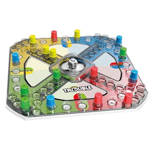 Hasbro Gaming Trouble Board Game for Kids Ages 5 and Up 2-4 Players