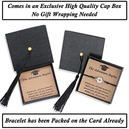 SAM & LORI Unique Grad Cap Box 2026 Graduation Gifts for Her/Him - Adjustable Unisex Bracelet for Primary/Middle School/High School/College Grads B0BWYSSGZJ