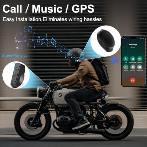 OBEST Motorcycle Helmet Bluetooth Headset,Motorcycle Bluetooth Helmet Speaker,Wireless Installation with Remote Control,BT5.3 Noise Cancellation 1900mAh Battery 50+ Hours Work Time for Skiing Riding