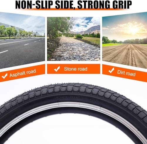 12/16/20x2.125 Bike Tires 1/2 Pack 12/16/20 Inch Kids Folding Replacement Tire/Tube Suitable for Tires 12/20x2.1 12/16/20x2. 125 12/20x2.25, Multiple Colors