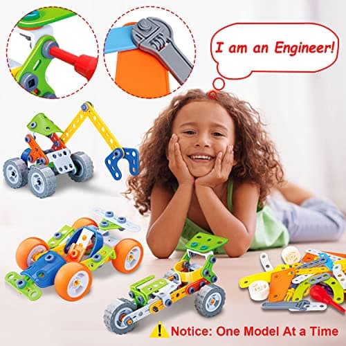 10 in 1 STEM Toys for 4 5 6 7 8+ Year Old Boy Girl Birthday Gifts Building Toys for Kids Ages 4-8 5-7 6-8 Preschool Educational Stem Activities for Boys 3-5 4-6 8-10 Creative Games Christmas Idea Gift