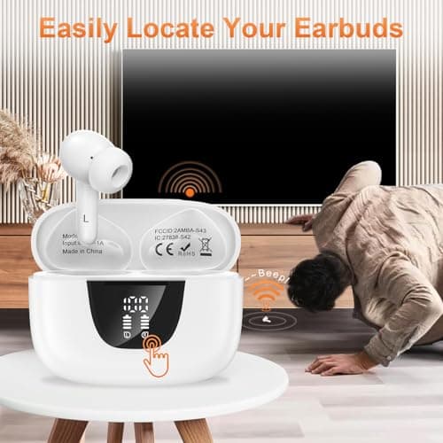 Ear bud Bluetooth 5.3 Wireless Earbuds ear phone with mic Noise Cancelling Waterproof Earphones blue tooth Headphones for iPhone Android ear phones 60H Playtime &Charging Case, Hi-Fi Stereo Bass